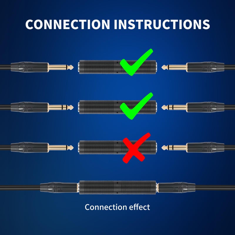 Devinal 1/4 Inch TRS/TS Female to Female Coupler, 6.35mm Jack Stereo Adapter Joiner, Gender Changer Connectors - 4 Pack - Image 2